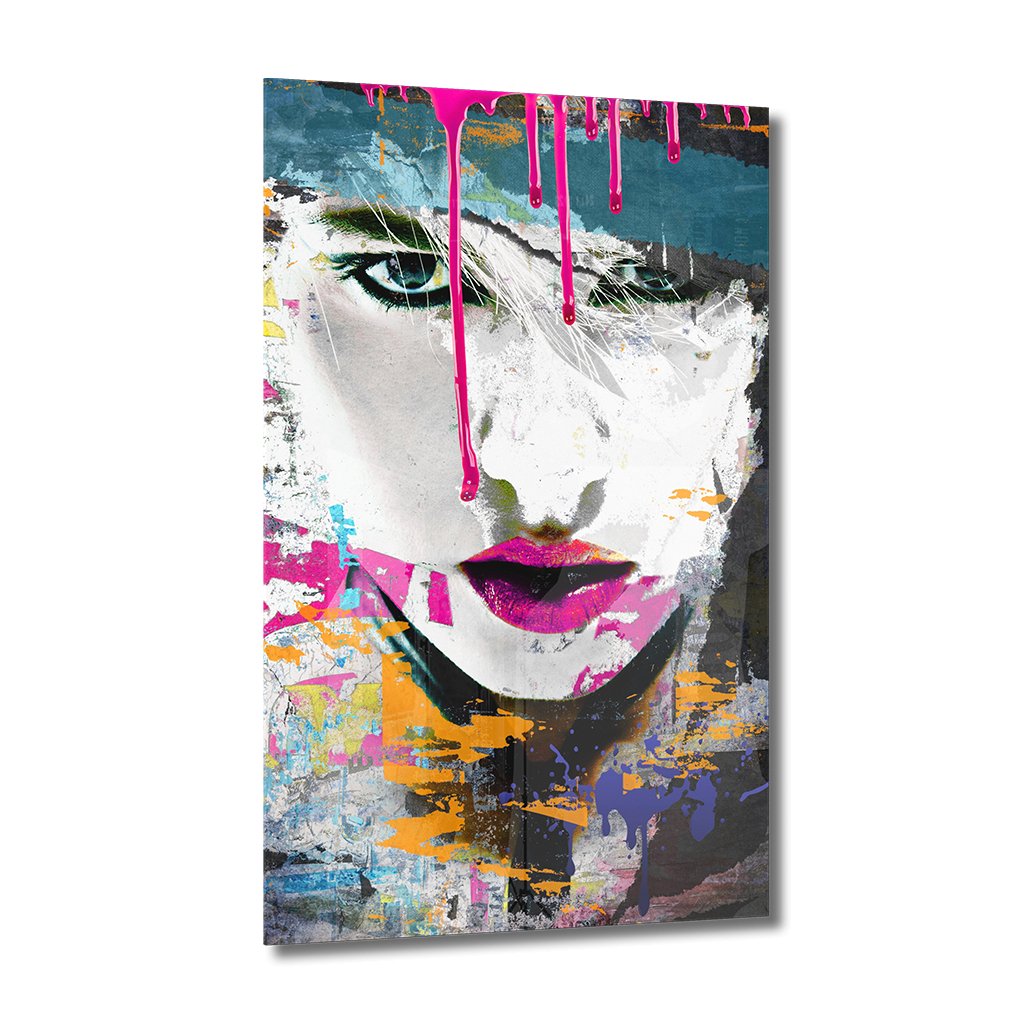 Pink Evil Look Neon auf Acrylglas - Affengeile Bilder