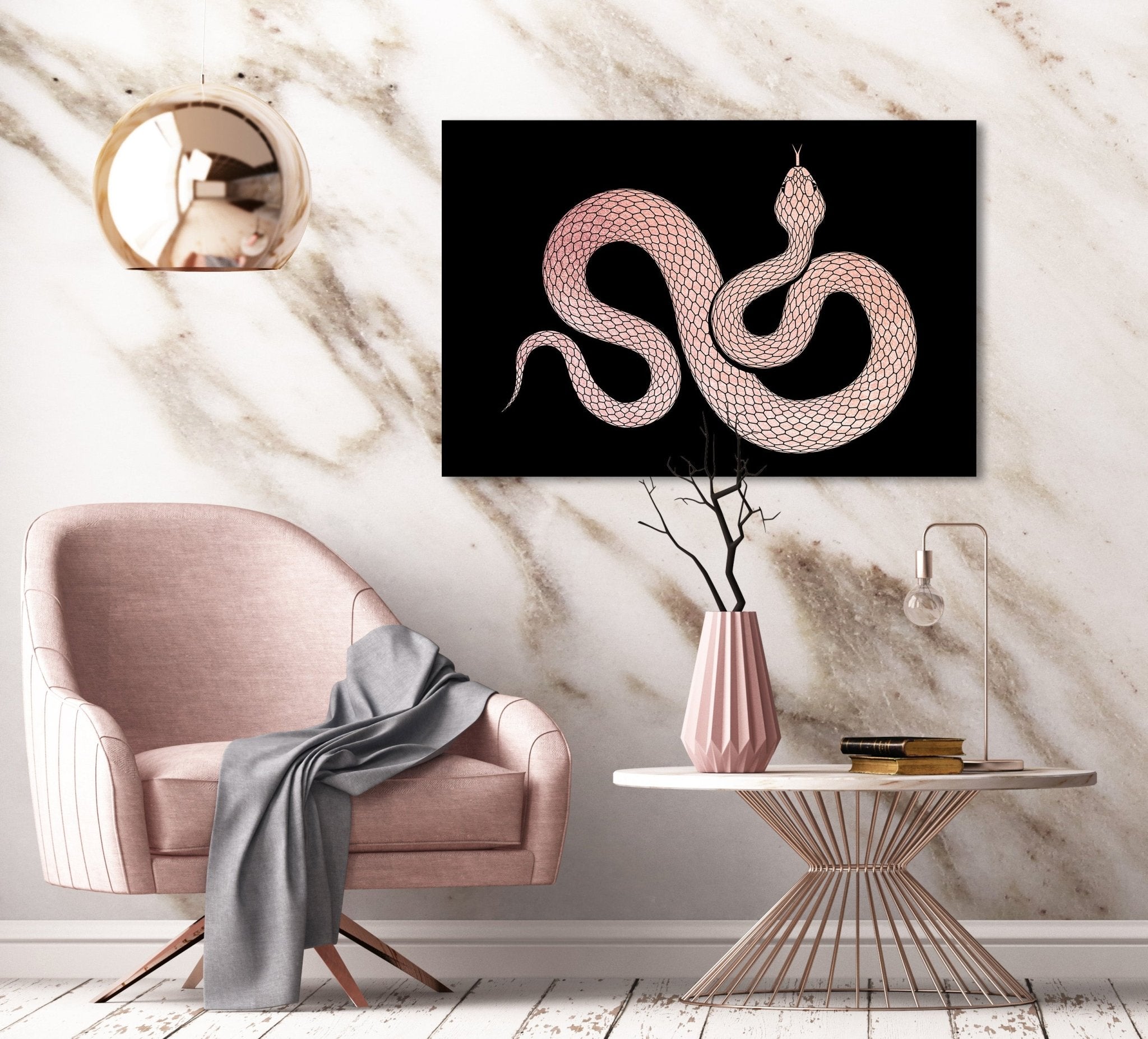 Snake Rosé auf Acryl - Affengeile Bilder