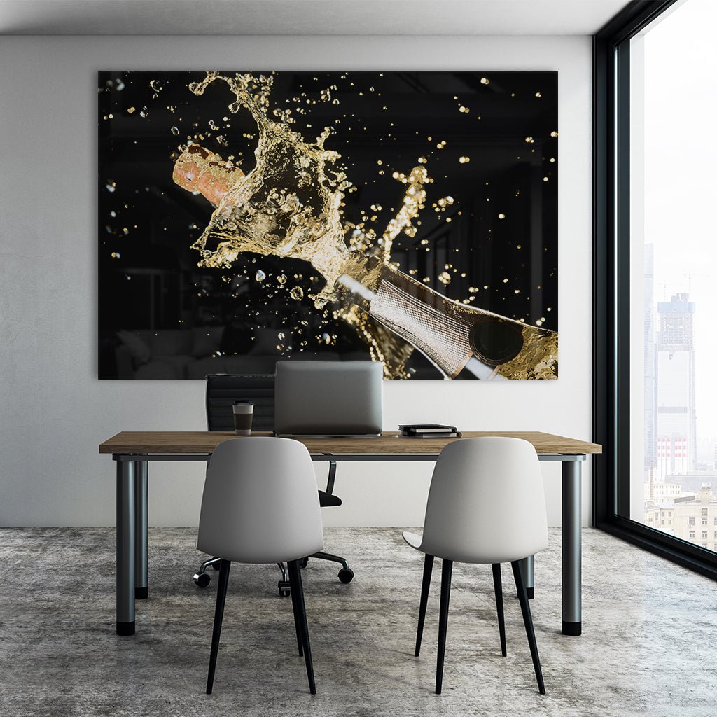 Champagner Goldversion auf Acryl - Affengeile Bilder