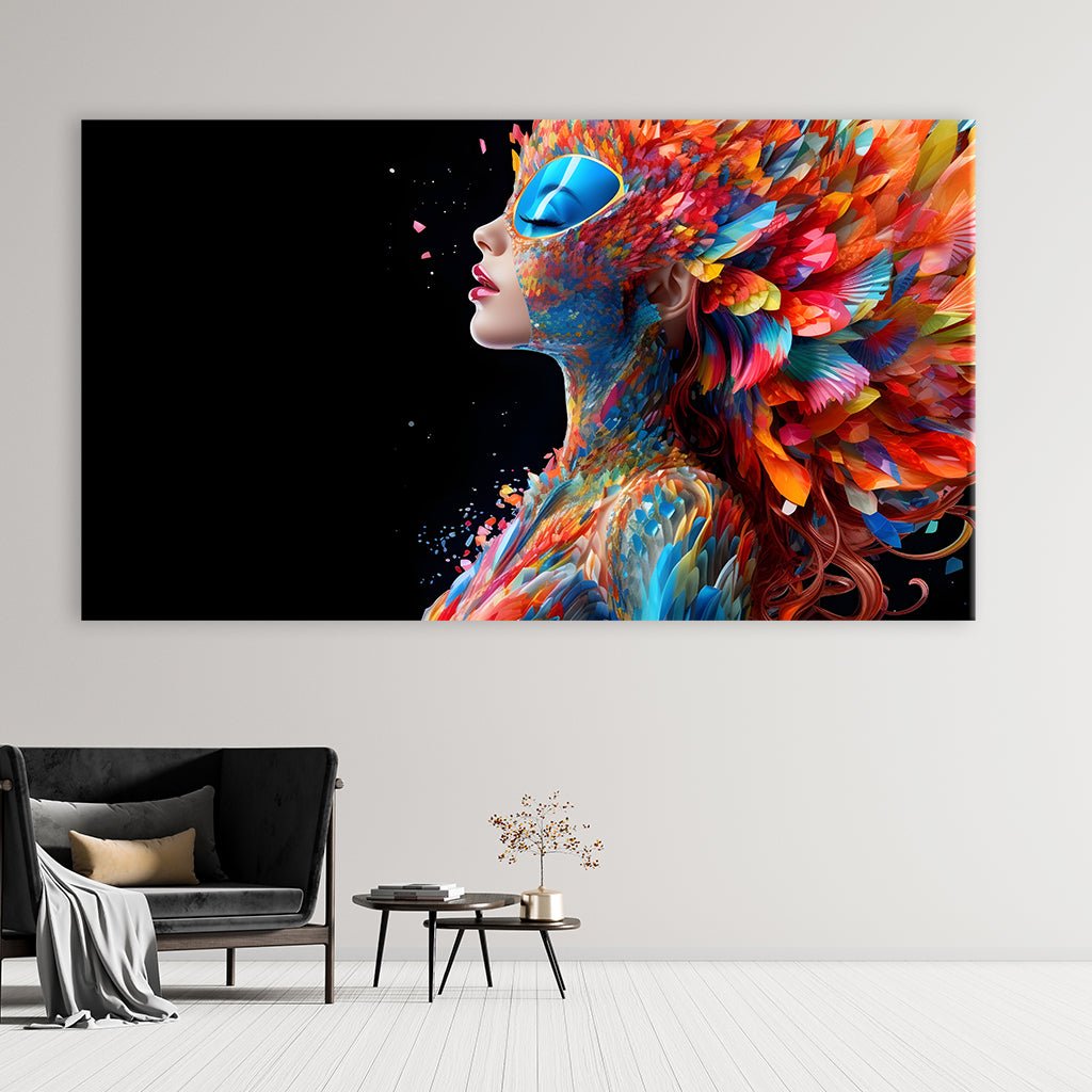 Colorful Bird Woman by Rosa Piazza - Affengeile Bilder