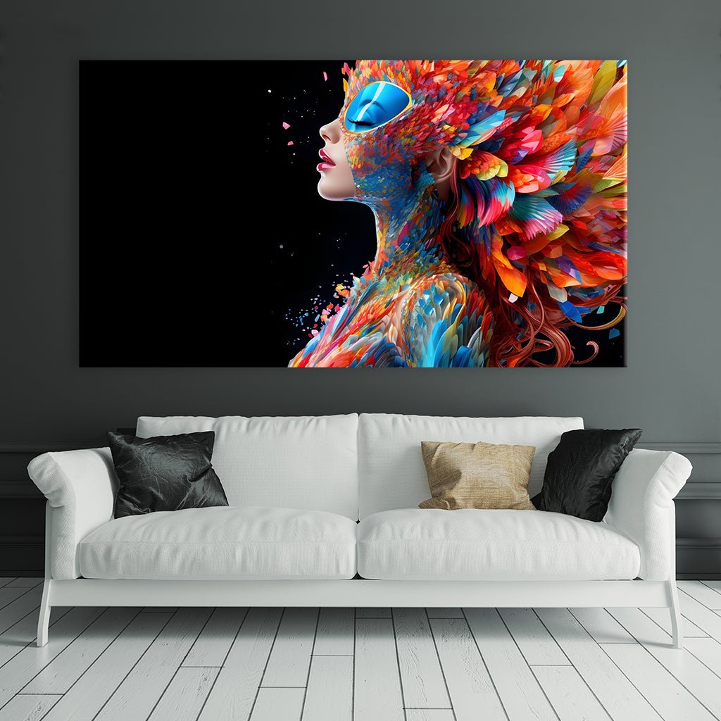 Colorful Bird Woman by Rosa Piazza - Affengeile Bilder