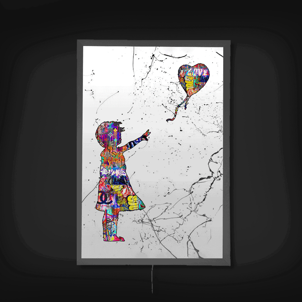 LED Wandbild Balloon Girl - Affengeile Bilder