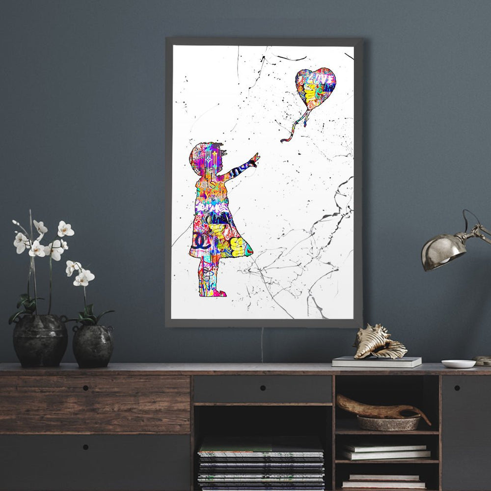 LED Wandbild Balloon Girl - Affengeile Bilder