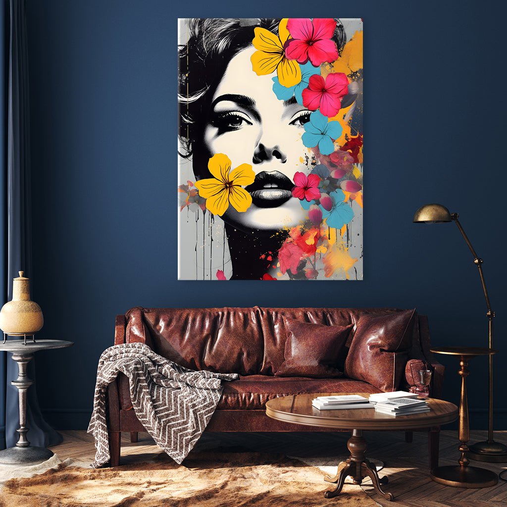 Popart Flowerwoman by Rosa Piazza - Affengeile Bilder