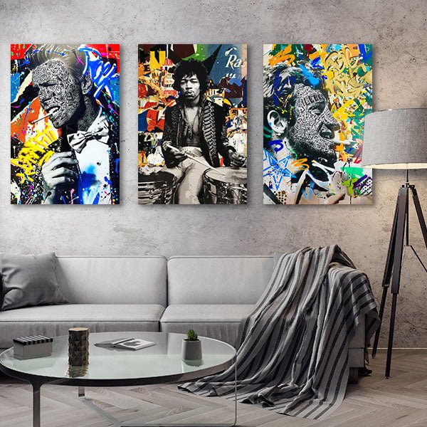 "Smoking Idols" - Triptychon by RS Artist - Affengeile Bilder