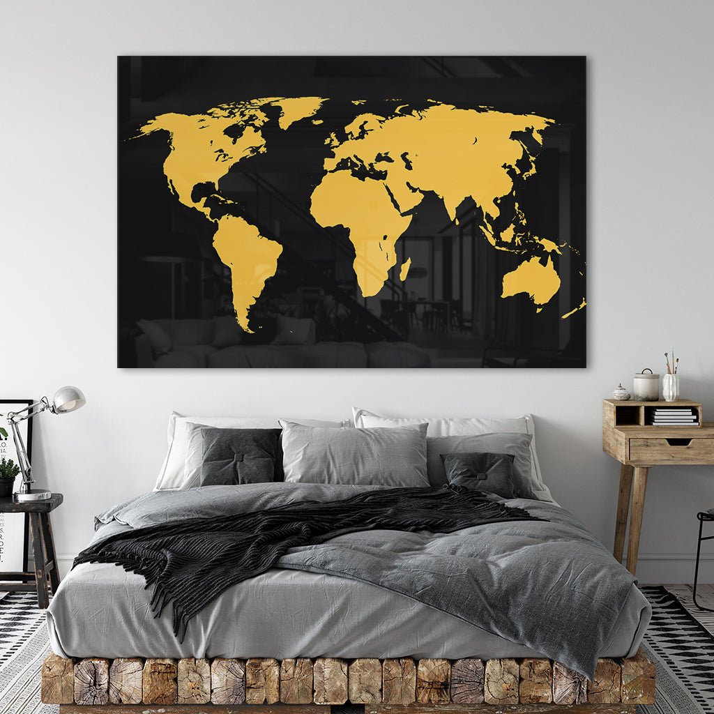 World Map Goldversion auf Acryl - Affengeile Bilder