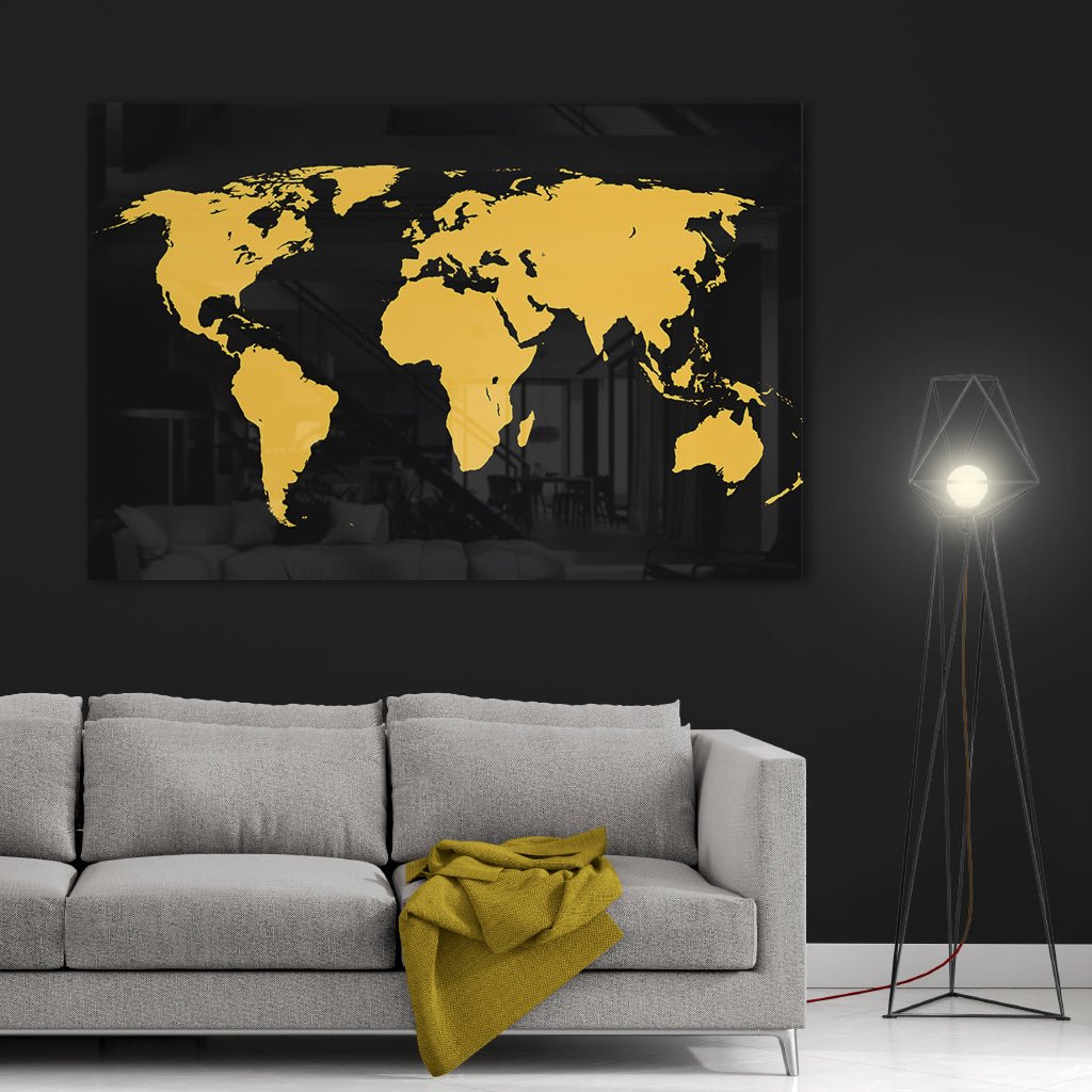World Map Goldversion auf Acryl - Affengeile Bilder