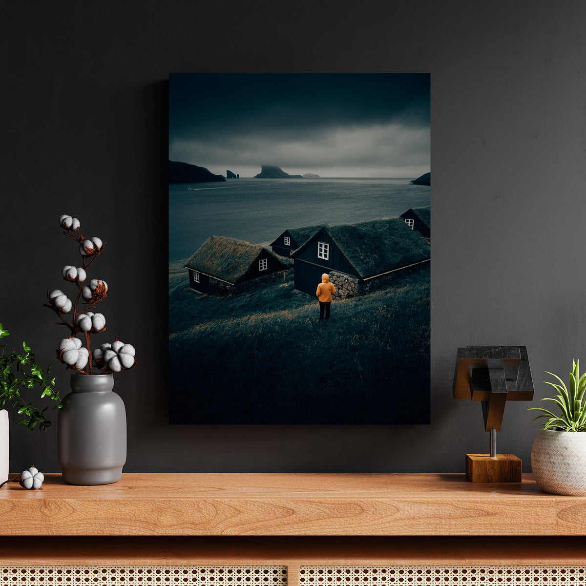 Wanderer in Nordic Village by Philipp Pilz - Affengeile Bilder
