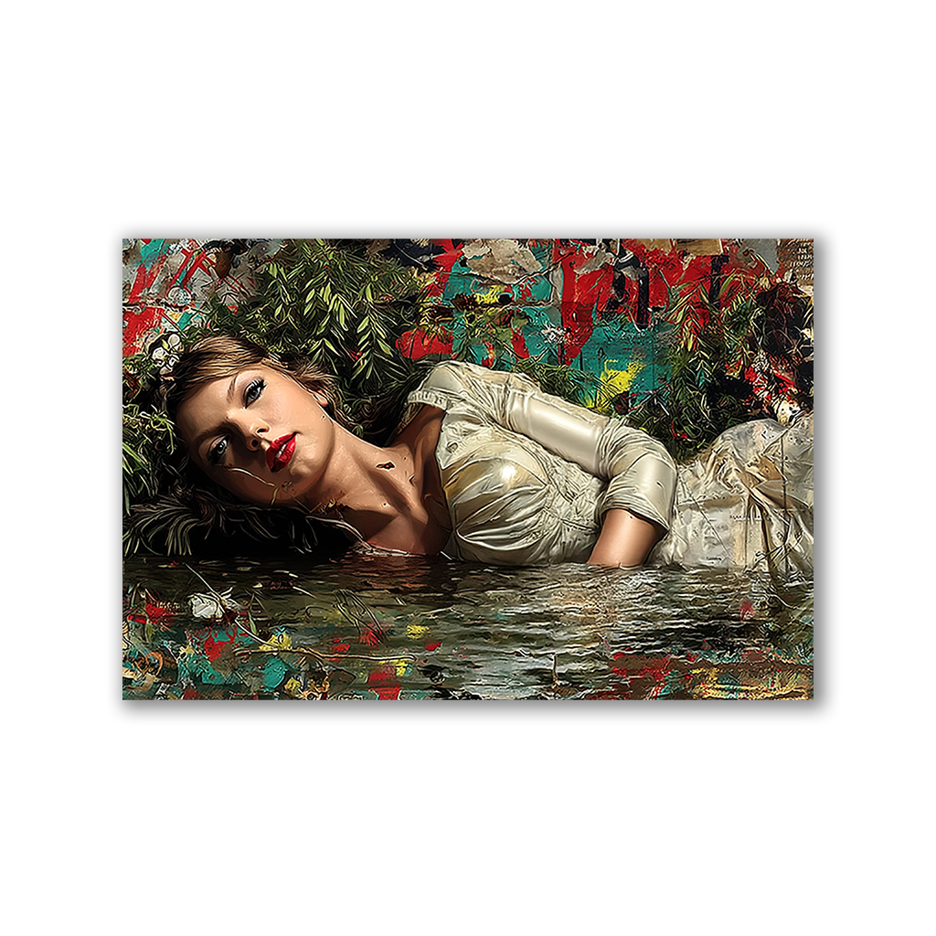 Moderne „Ophelia“-Darstellung zeigt Taylor Swift im glänzenden Satinkleid - Affengeile Bilder