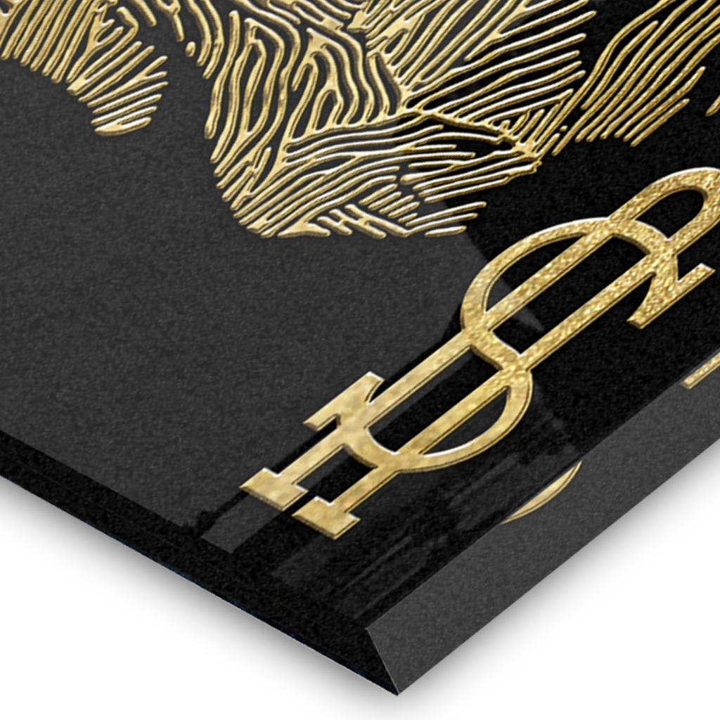 Detailansicht Ecke Gold auf Acryl
