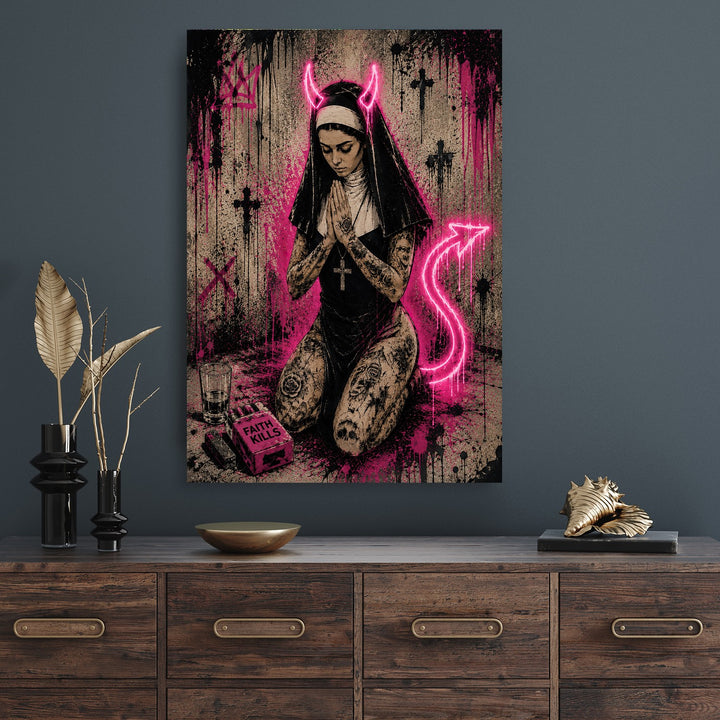 Devil Nun x Stencil Streetart by Mark Matthews - Affengeile Bilder