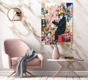 Follow Your Dreams by Banksy Rosé auf Acryl - Affengeile Bilder