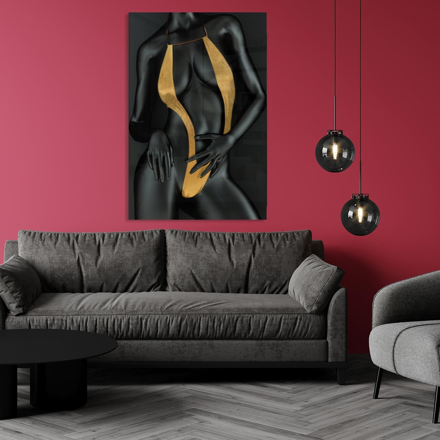 Golden Desire Gold auf Acryl - Affengeile Bilder