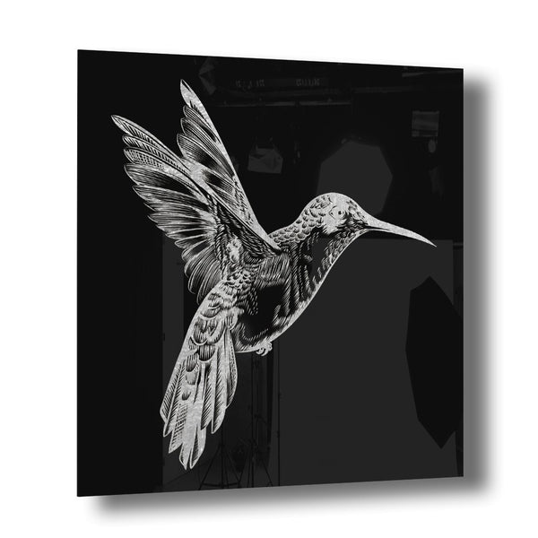 Humming Bird Silber auf Acryl - Affengeile Bilder