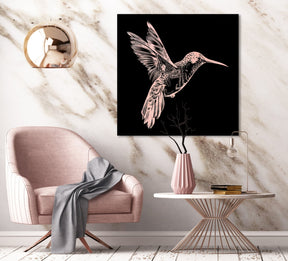 Hummingbird Rosé auf Acryl - Affengeile Bilder