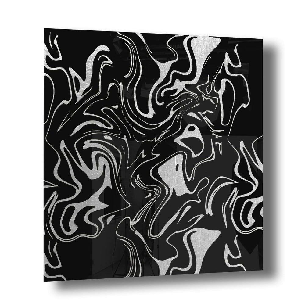 Liquid Swirl Silber auf Acryl - Affengeile Bilder