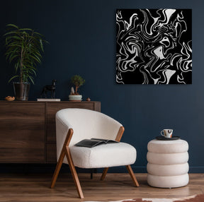 Liquid Swirl Silber auf Acryl - Affengeile Bilder