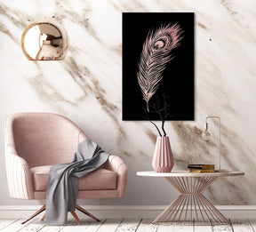 Peacock Feather Rosé auf Acryl - Affengeile Bilder