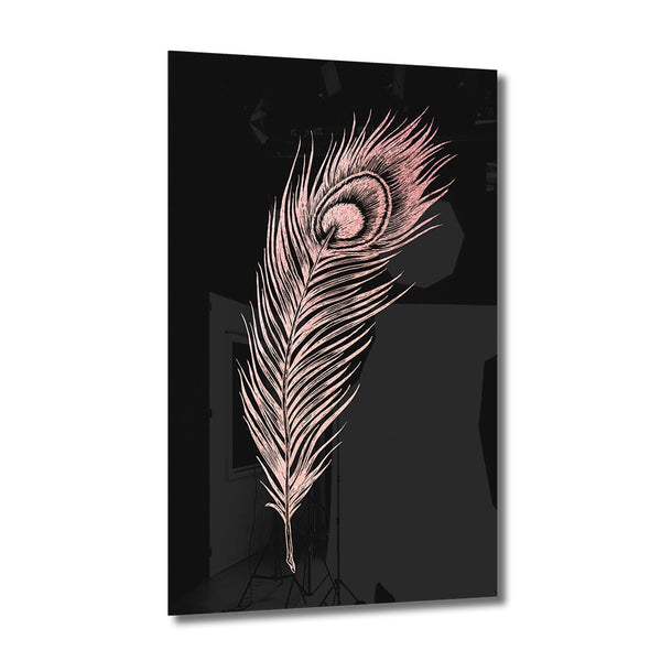 Peacock Feather Rosé auf Acryl - Affengeile Bilder