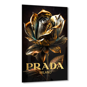 Prada Rose by Adrian Vieriu Gold auf Acryl - Affengeile Bilder