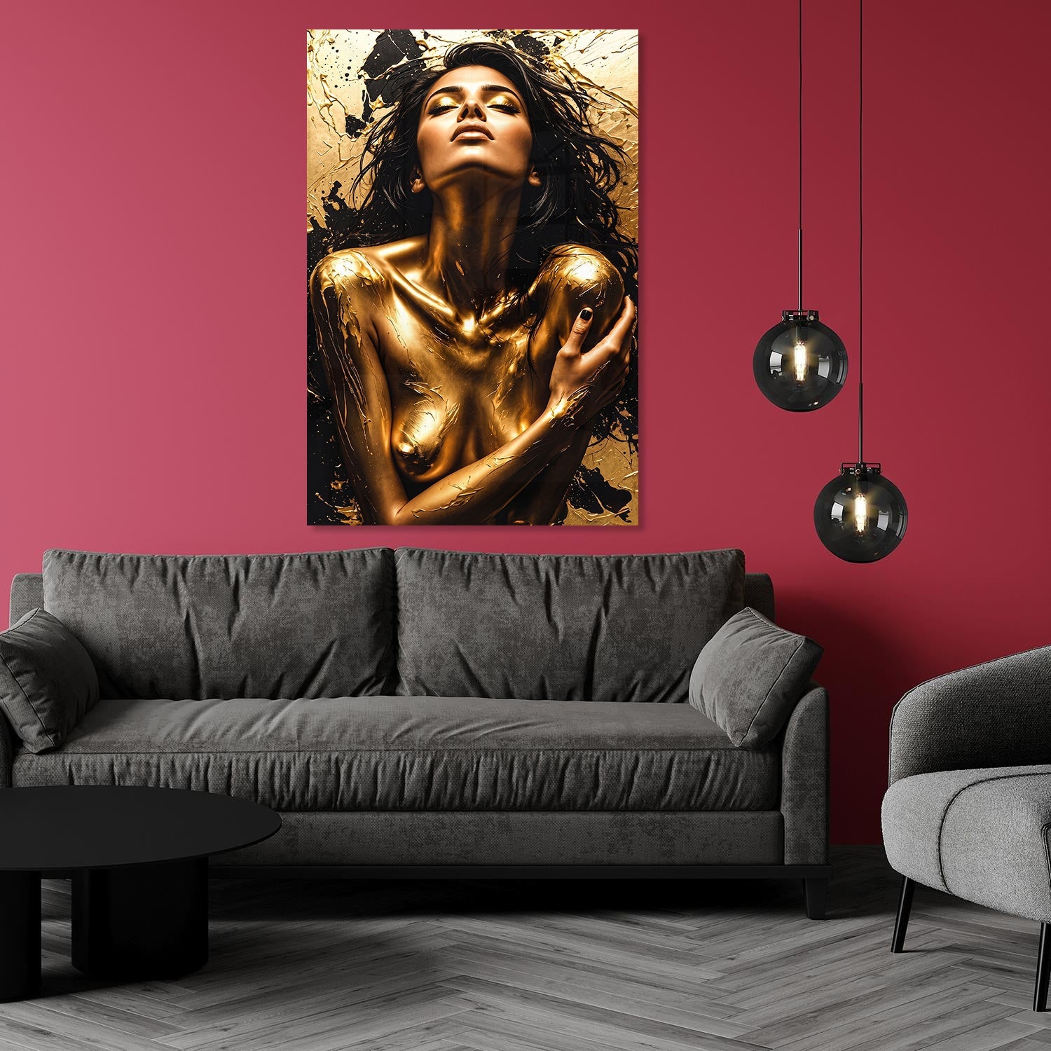 Pure Desire Gold auf Acryl - Affengeile Bilder