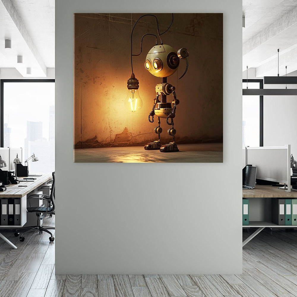 Robot near Lightbulb by Catill - Affengeile Bilder