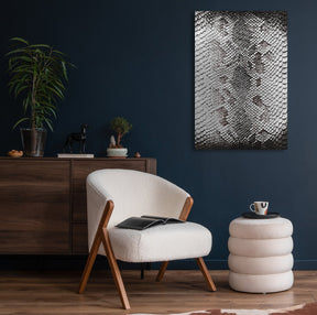 Snake Skin Silber auf Acryl - Affengeile Bilder