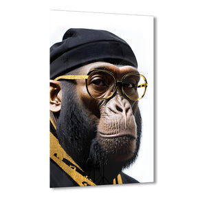 Stylish Monkey - Dude by Adrian Vieriu Gold auf Acryl - Affengeile Bilder