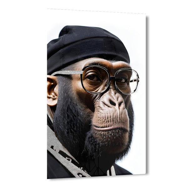 Stylish Monkey - Dude by Adrian Vieriu Silber auf Acryl - Affengeile Bilder