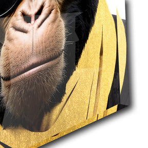 Stylish Monkey - Sunglasses by Adrian Vieriu Gold auf Acryl - Affengeile Bilder