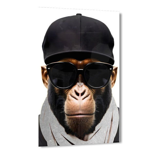 Stylish Monkey - Sunglasses by Adrian Vieriu Silber auf Acryl - Affengeile Bilder