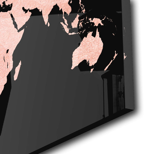 World Map Rosé auf Acryl - Affengeile Bilder