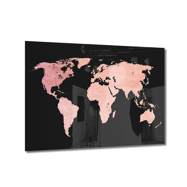 World Map Rosé auf Acryl - Affengeile Bilder