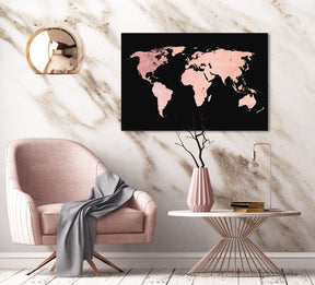 World Map Rosé auf Acryl - Affengeile Bilder