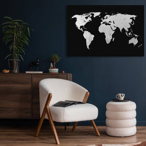 World Map Silber auf Acryl - Affengeile Bilder