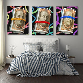 "3 Wise Dollar Bills" Triptychon - Affengeile Bilder