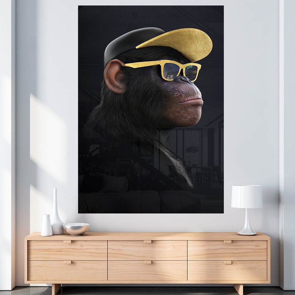 "Affengeil Sonnenbrille" Goldversion auf Acryl - Affengeile Bilder