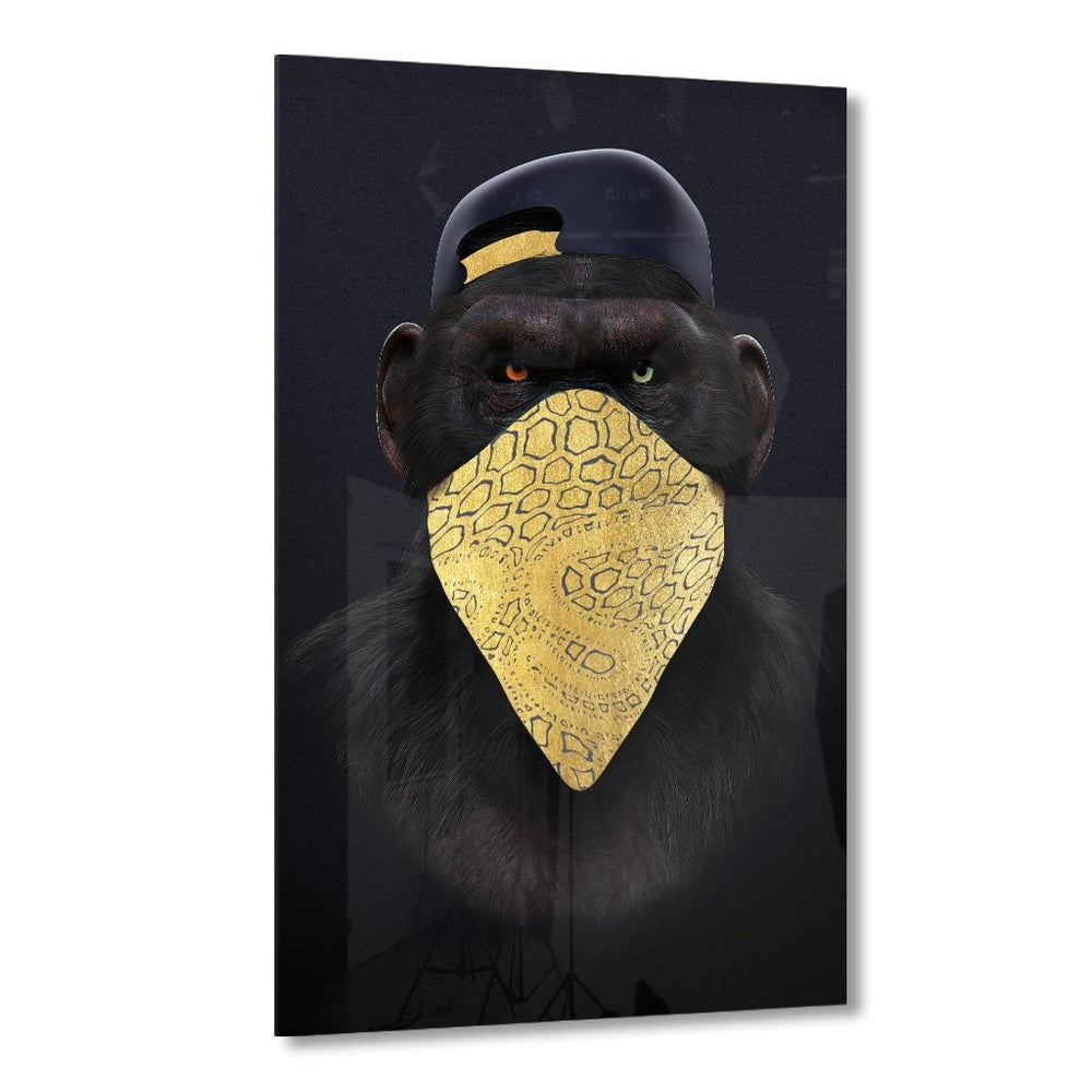 Affengeil Tuch Goldversion auf Acryl - Affengeile Bilder