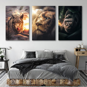 "Boss Animals" - Triptychon - Affengeile Bilder
