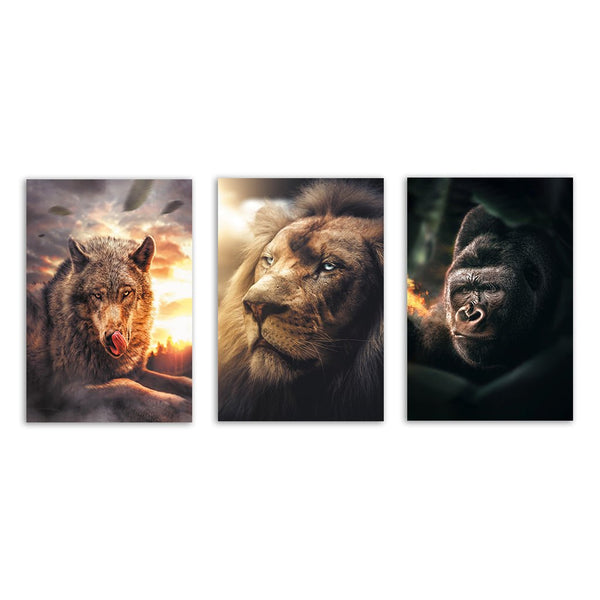 "Boss Animals" - Triptychon by Zenzdesign - Affengeile Bilder