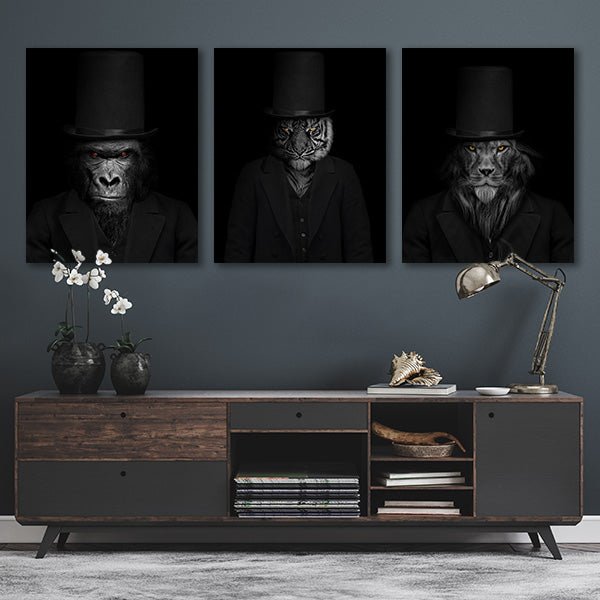 "Chief Animals" - Triptychon by Adrian Vieriu - Affengeile Bilder