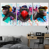 Color Affengeil Triptychon by Juliano de Araujo - Affengeile Bilder