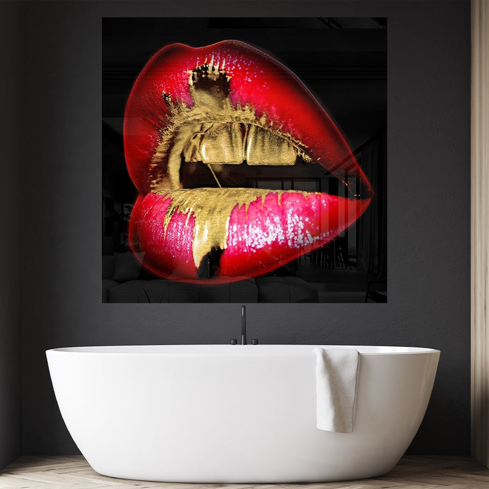 "Golden Kiss" Goldversion auf Acryl - Affengeile Bilder
