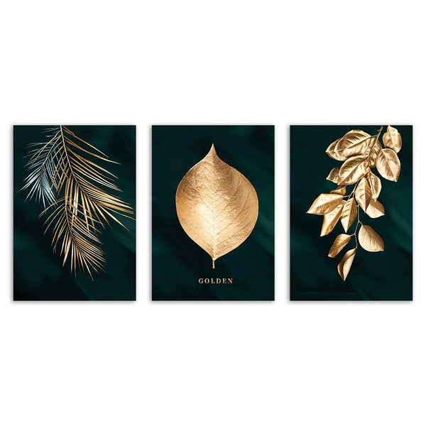 "Golden Leaves" - Triptychon - Affengeile Bilder