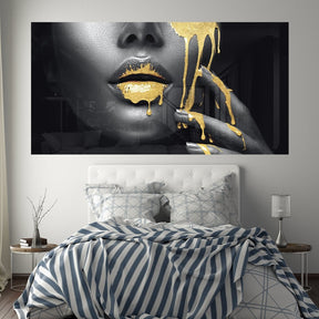 "Golden Lips" Goldversion auf Acryl - Affengeile Bilder
