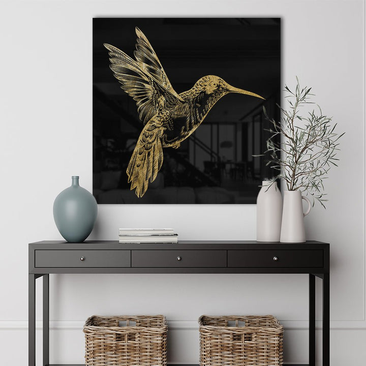 Humming-Bird Goldversion auf Acryl - Affengeile Bilder