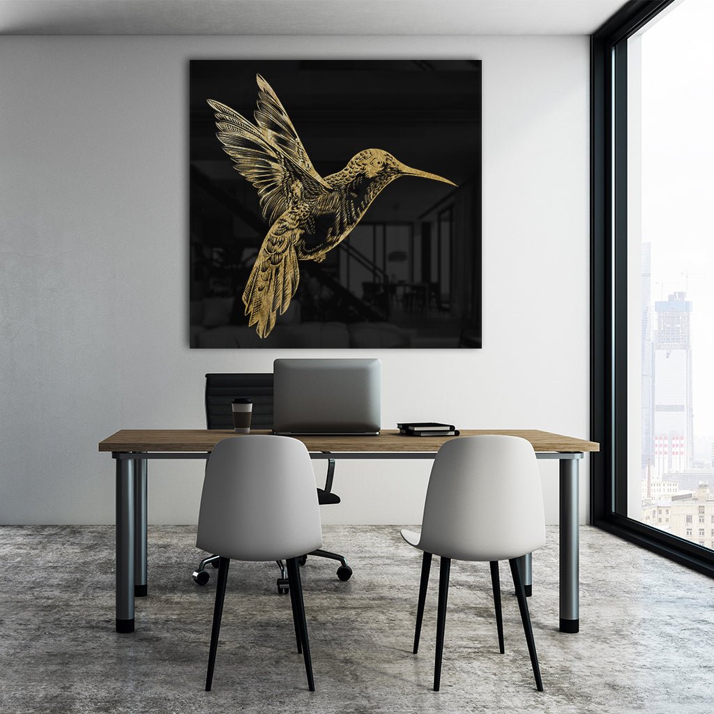 Humming-Bird Goldversion auf Acryl - Affengeile Bilder