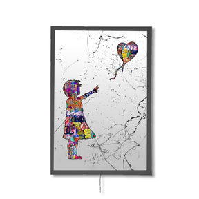 LED Wandbild Balloon Girl - Affengeile Bilder
