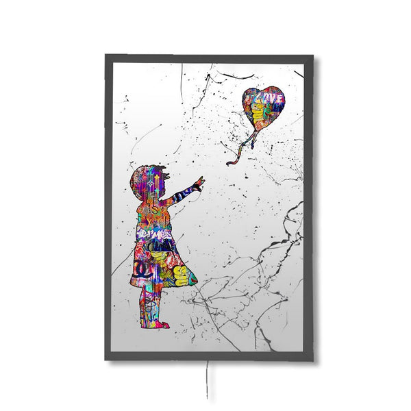 LED Wandbild Balloon Girl - Affengeile Bilder