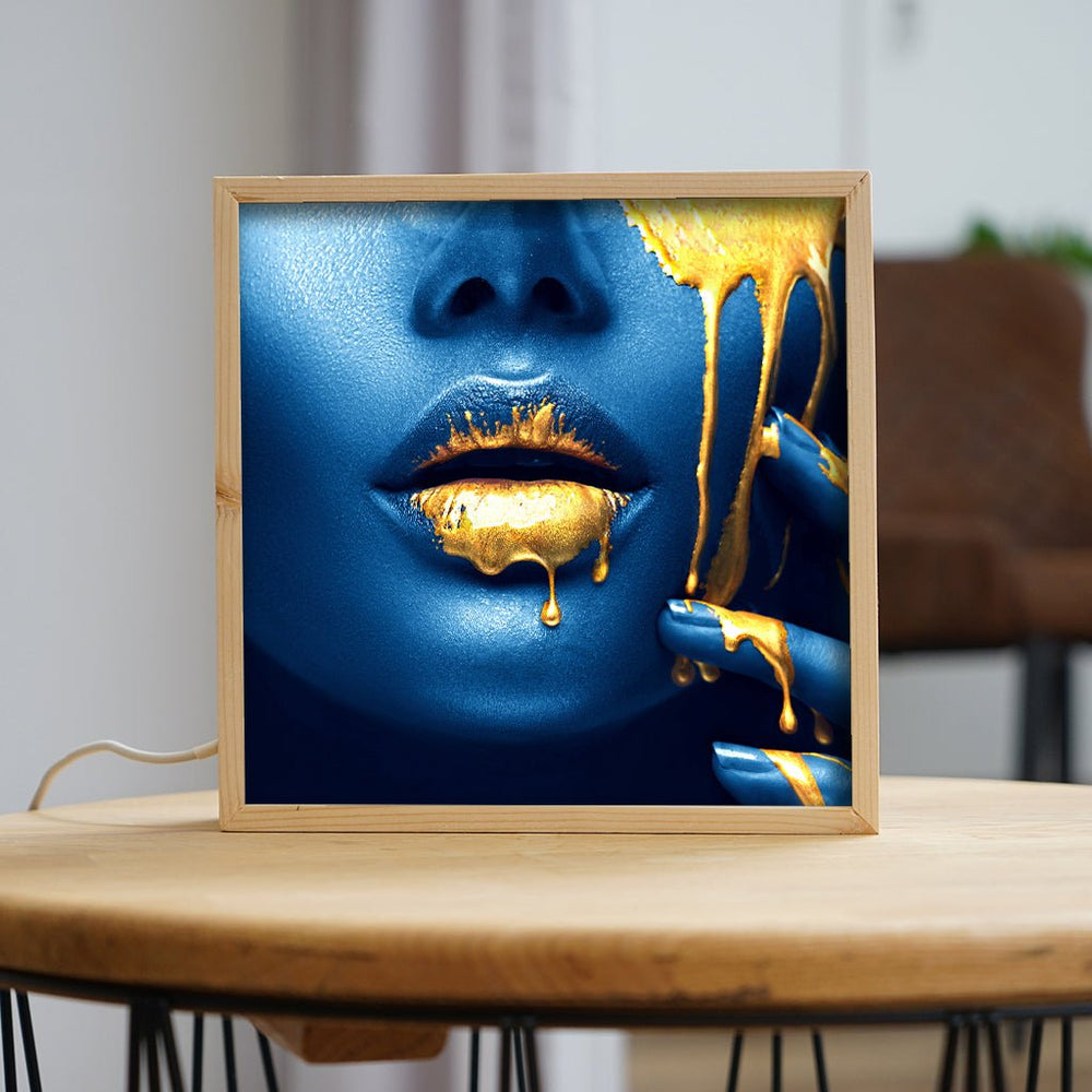 Leuchtrahmen - Gold Touch Blue - Affengeile Bilder